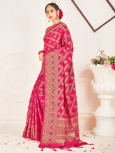 Stunning Pink Banarasi Art Silk Woven Saree